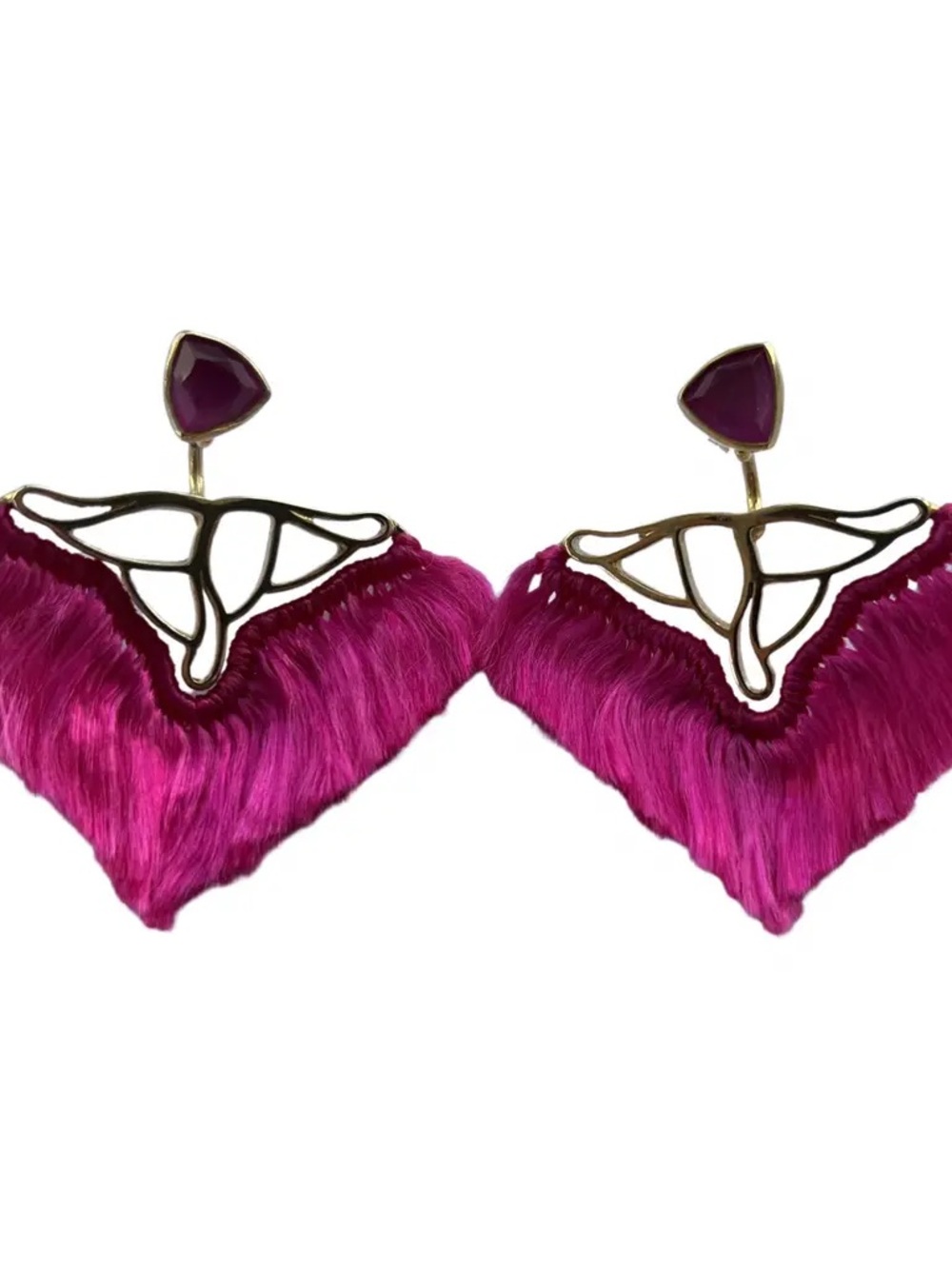 ✔️ BNWT Katerina Makriyianni Fringe Gold Plated Earrings